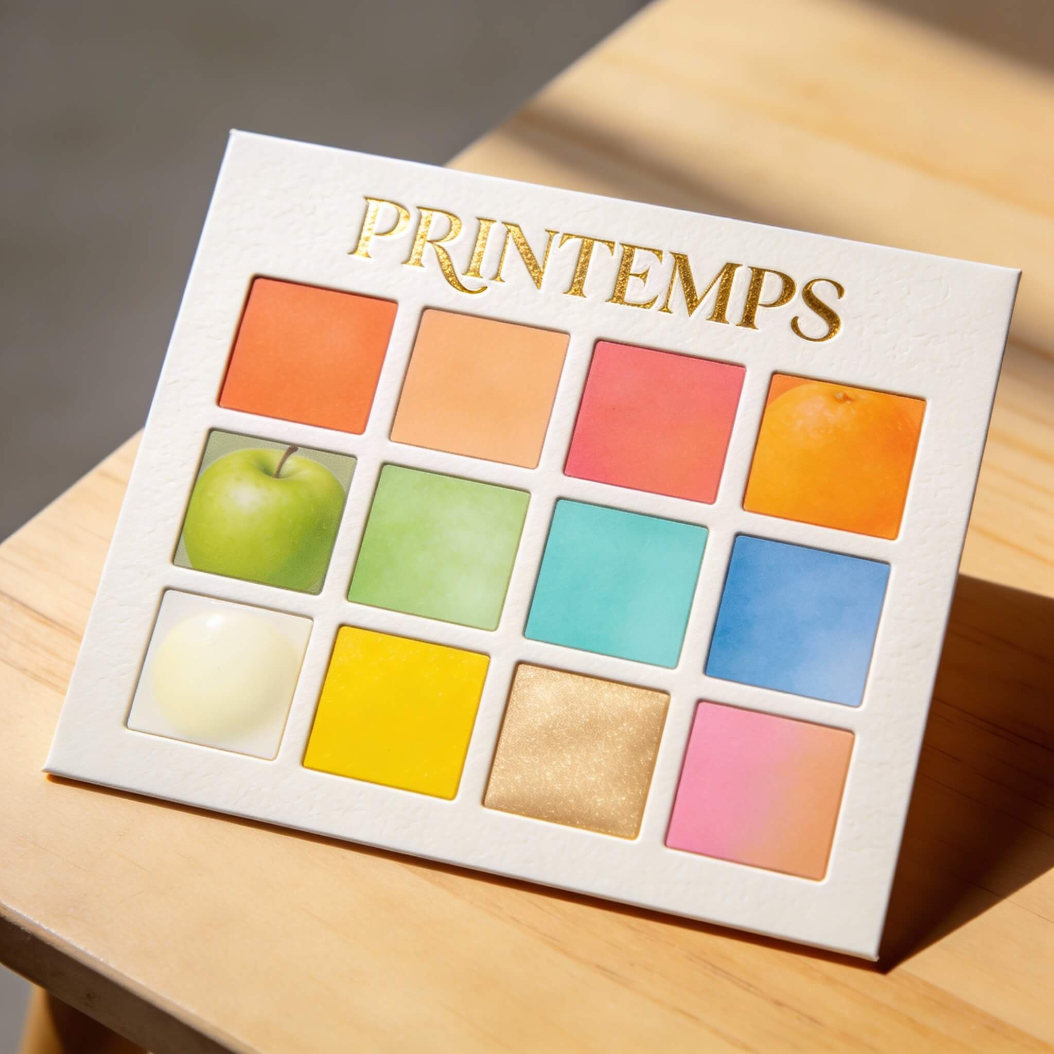 Paleta de colorimetría Primavera con coral, melocotón, turquesa y tonos cálidos claros