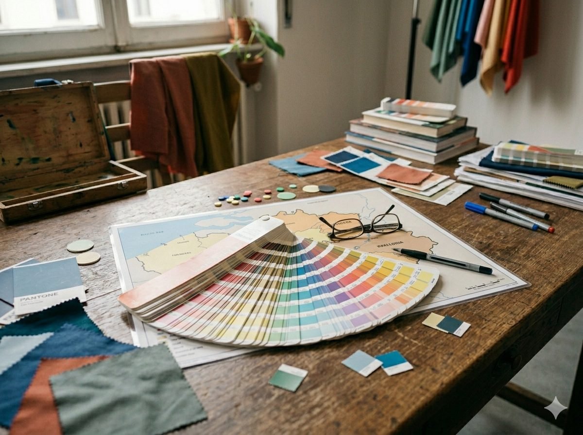 Test de draping con telas de colores para identificar la estación colorimétrica de una persona